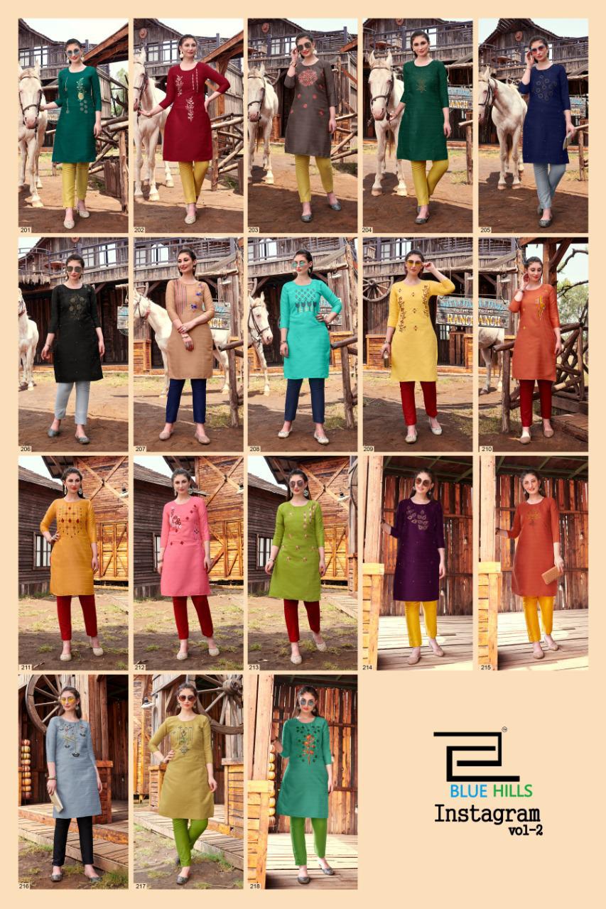 Blue Hill Sinstagram Vol 2  Latest Fancy Regular Casual Wear Pure Cotton  Kurtis Collection 